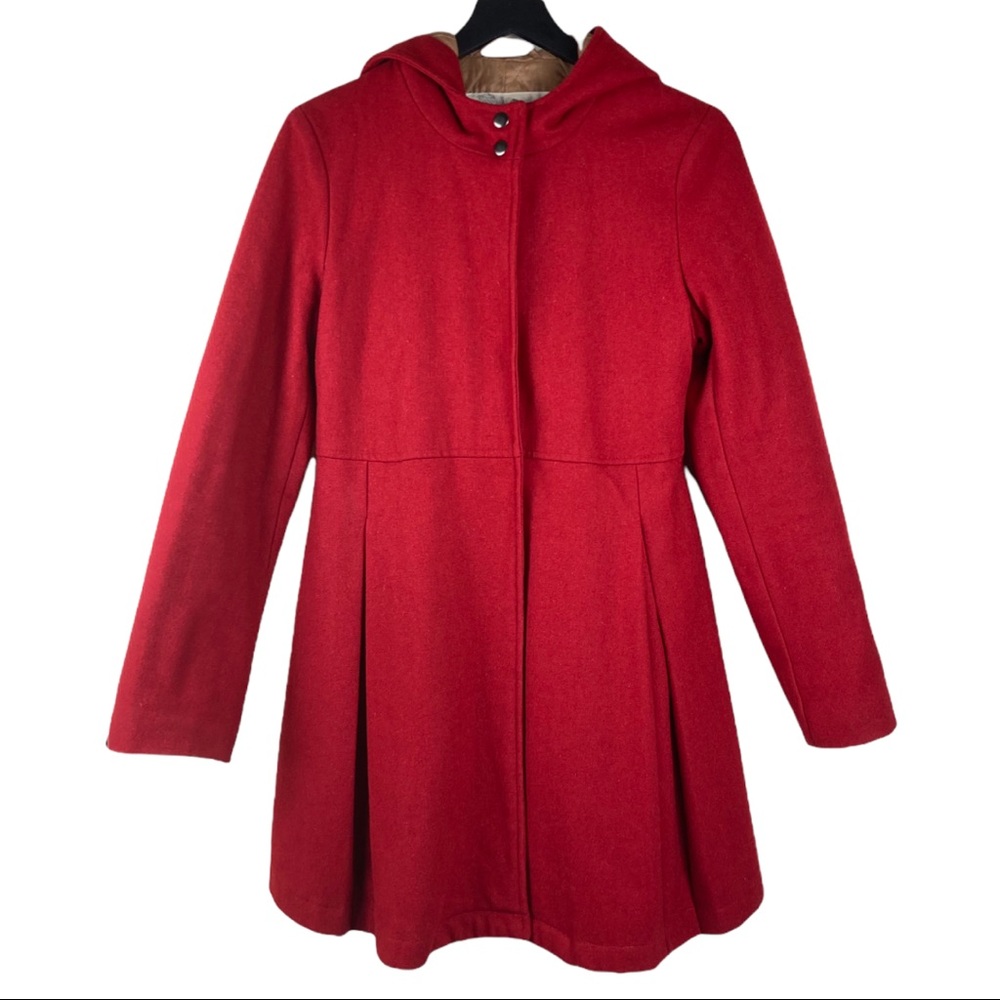 Kimchi Blue Anthro Red Pea Coat Medium